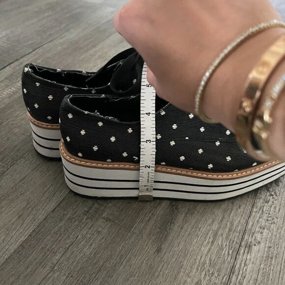 Zara black coated canvas platform polka-dot derby sneakers Size 36 - Picture 13 of 14